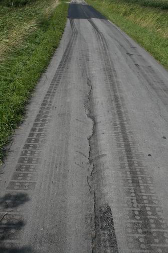 Hersteld en aangetast gedeelte Spanjaardsdijk Noord