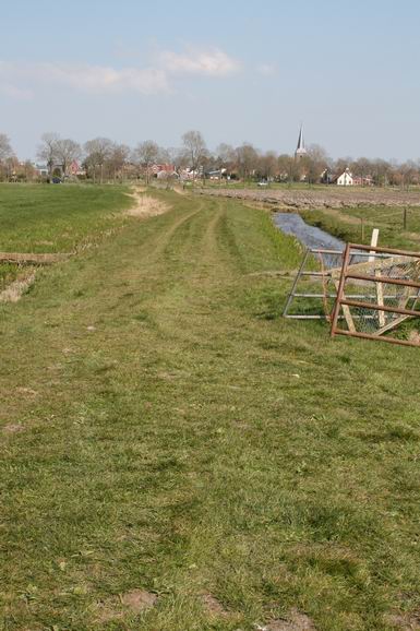 resize-of-oude-weg-oostwaarts-22042008 De oude heirbaan, hier gefotografeerd van west naar oost, is ook een duidelijk spoor uit het verleden. De route die vroeger werd gevolgd door bijvoorbeeld koetsen, komend van of op weg naar De Gouden Leeuw.