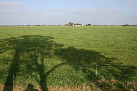 Fraai beeld vanaf de Noorderweg richting boerderij Stigter, vroeger Sickama
