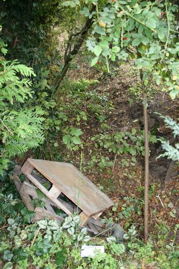 Resize of 20091022_9999_3 Grof vervuilde sloot tussen Verlengde Oosterweg en Nieuwstraat, geen afzender erbij... Vandalistische jongeren die nieuwe herfstvakantie-activiteiten beoefenen? Of een wat-kan-mij-het-schelen-volwassene, die alle regels aan zijn laars lapt en anderen opzadelt met zijn rommel?