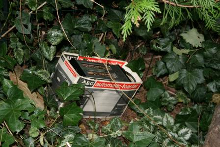 Resize of 20091022_9999_4 Een broodrooster-in-doos tussen het groen, wat moet ie daar nou doen?