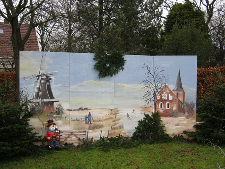 Prachtig beeld van Noordhorn, schildering gemaakt door Antoinette Burgler, mengeling van realiteit en fantasie