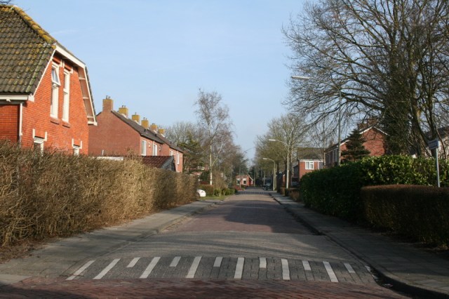 De huidige Norritsstraat vanaf de Noorderweg gezien, richting Noordwijkweg