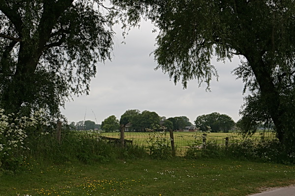Aan de stille noordkant van de spoorbaan is het eveneens goed toeven.... Een favoriete view, zicht op Oxwerd, vanaf de ree naar de boerderij van de familie De Jong.