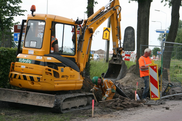 Een van de plekken waar de kabels aan een omweg beginnen, zodat de aanleg van de tunnel straks geen kabelleed veroorzaakt...