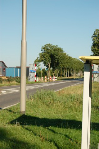 De plaats waar de boorkop weer boven moet komen. (Aan de overkant...)