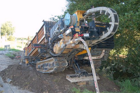 De achterzijde van de boormachine