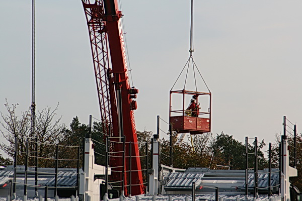 Een werknemer in het bakje, de lucht in! Dit had een toeristische attractie kunnen zijn!