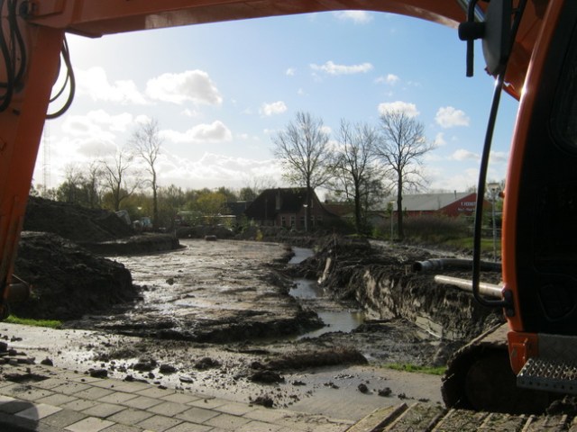 Rotonde-aanleg, gezien vanaf rand N355, ter hoogte van de Schippersstraat