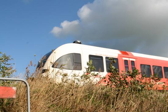 En dan dendert er ineens een Arrivatrein boven je hoofd langs....